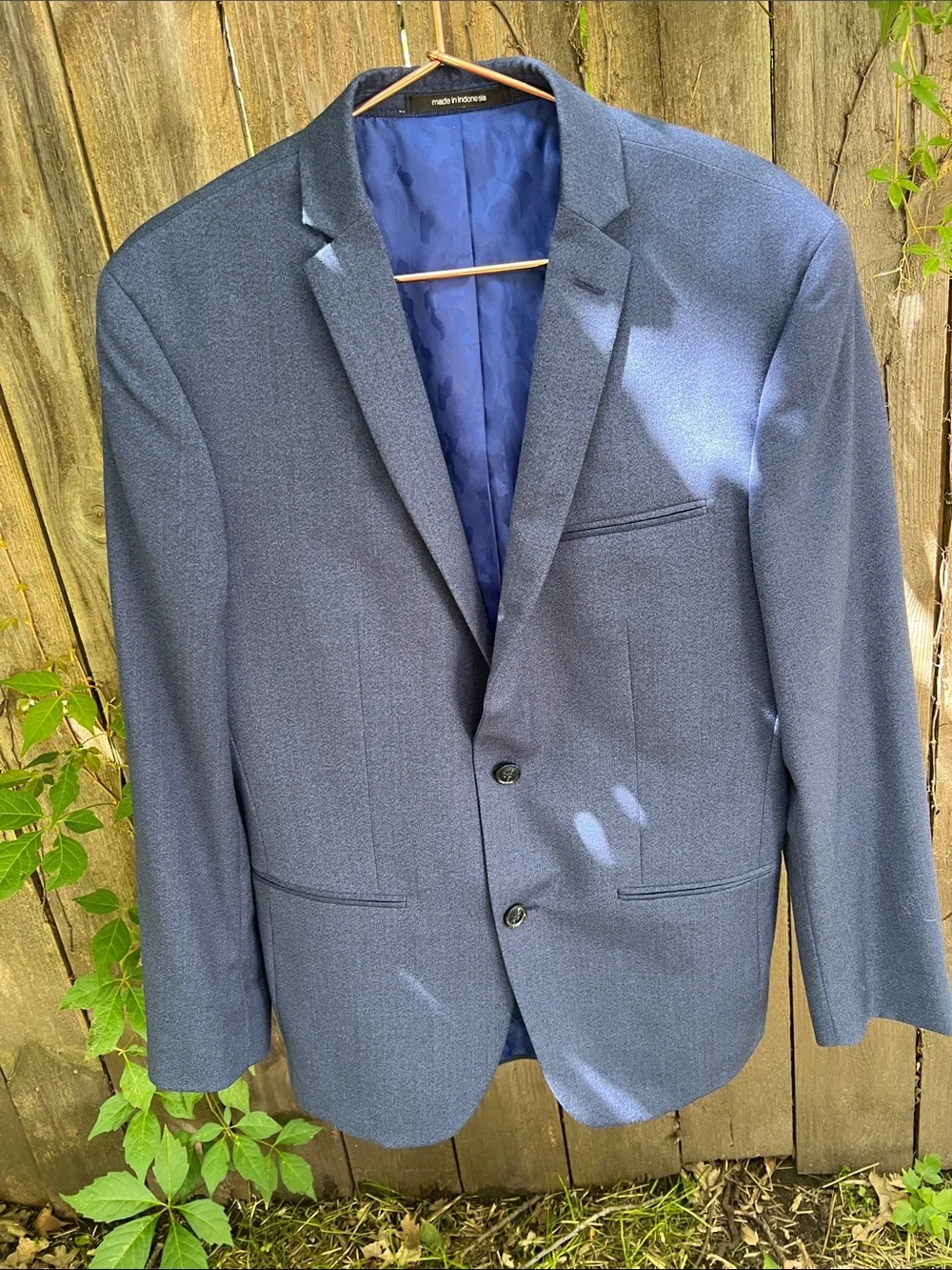 👔Slim Fit Bar III Men's Navy Blue Tailored Blazer / Sport Coat - 38R